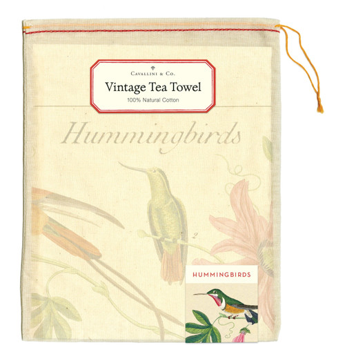 Vintage Tea Towel, Hummingbirds