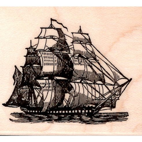 Sailing Ship Rubber Stamp