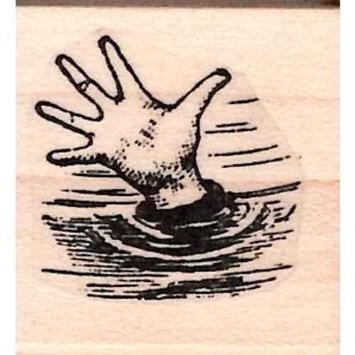 Hand In Water Rubber Stamp