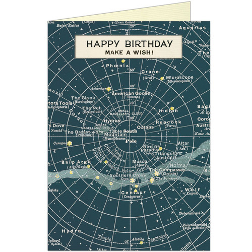 Cavallini Greeting Card, Celestial Birthday