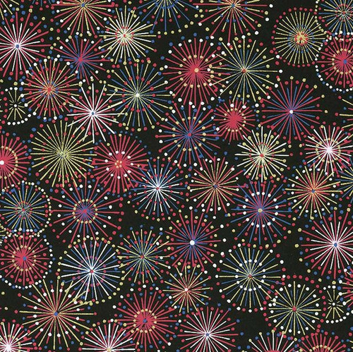 Chiyogami Paper, Fireworks on Black