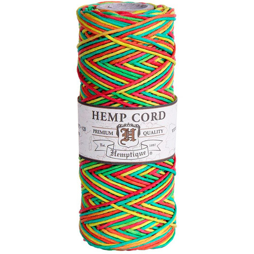 Hemp Cord, Variegated Rasta 205'