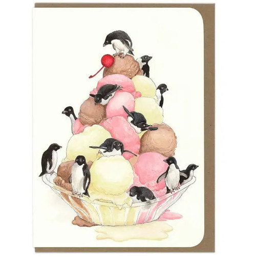  Penguin Sundae Birthday Card