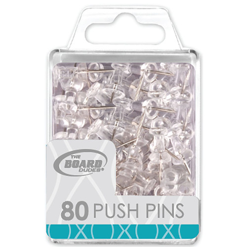 Clear Push Pins, 80 Pack