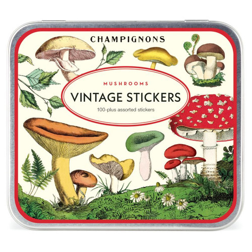 Vintage Stickers, Mushrooms