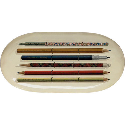 Printed Enamel Tray, Vintage Pencils