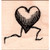 Running Heart Rubber Stamp