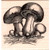 Mushrooms Rubber Stamp