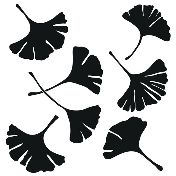 Ginkgo Leaves Stencil, 6" x 6"