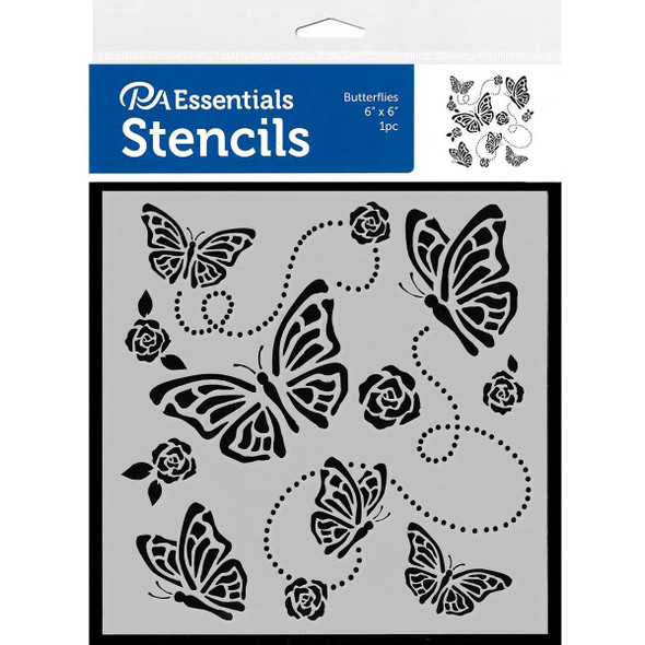 Butterflies Stencil, 6"x 6"