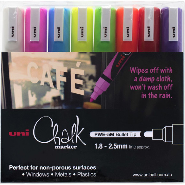 Uni Chalk Marker Set of 8