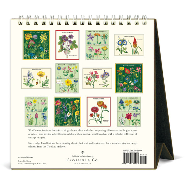 Cavallini 2026 Desk Calendar, Wildflowers