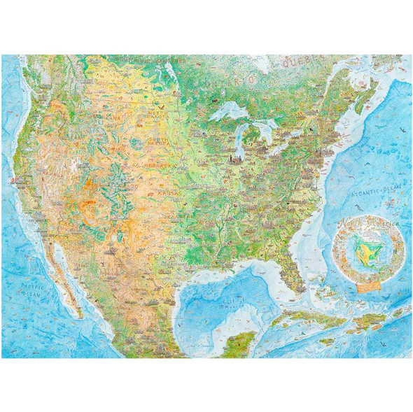 Anton Thomas North America Jigsaw Puzzle, 1,000 Pieces