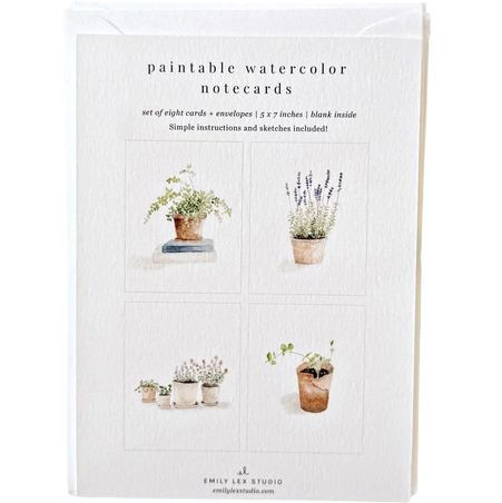 Paintable Watercolor Notecards, Potted Paints
