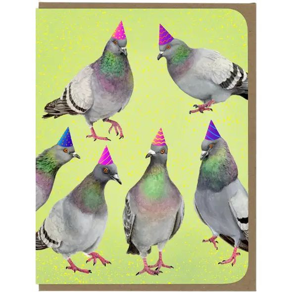Pigeon Party Birthday Card