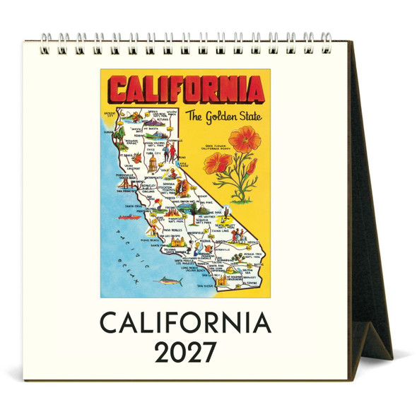 Cavallini 2027 Desk Calendar, California