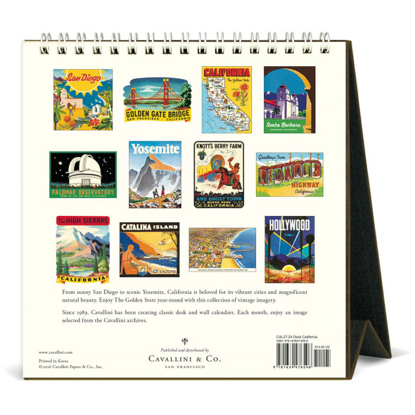 Cavallini 2027 Desk Calendar, California