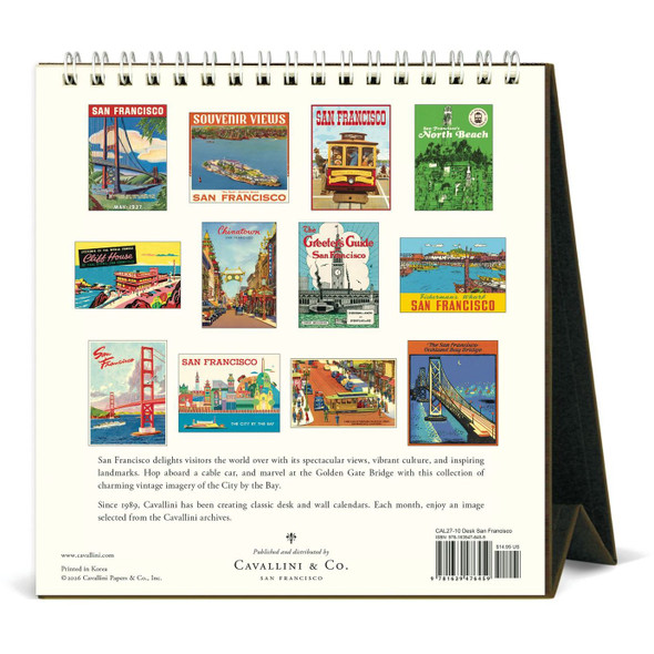 Cavallini 2027 Desk Calendar, San Francisco
