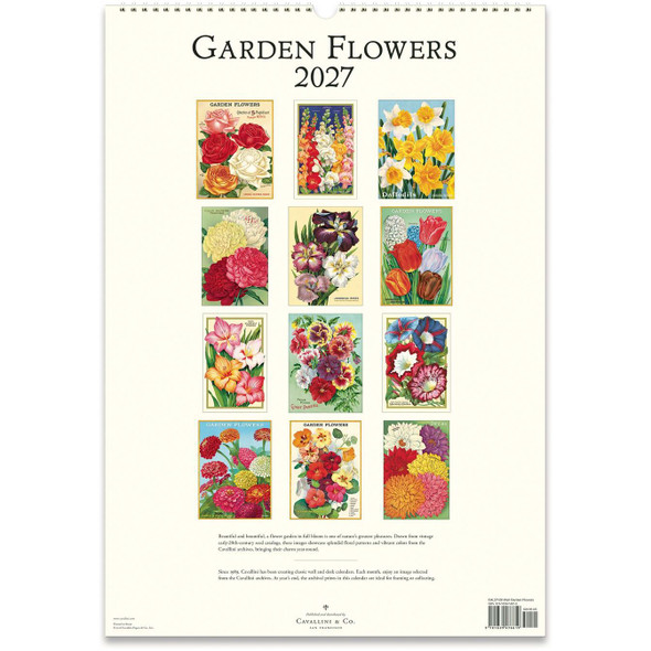 Cavallini 2027 Wall Calendar, Garden Flowers