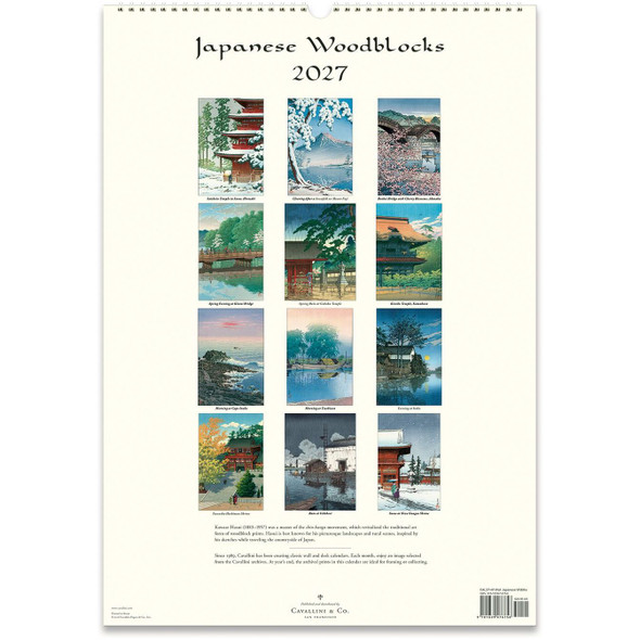 Cavallini 2027 Wall Calendar, Japanese Woodblocks