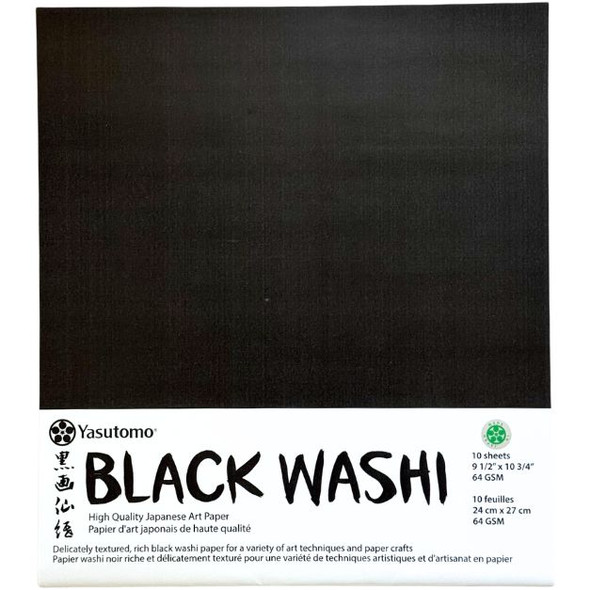 Black Washi Paper, 10 Pack