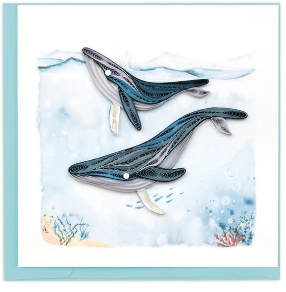 Quilled Humpback Whales Card