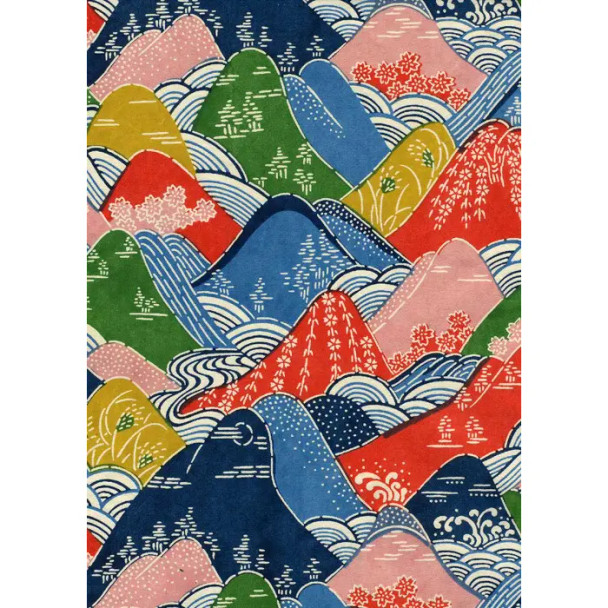 Katazome-Shi Paper, Multi Colored Hillside