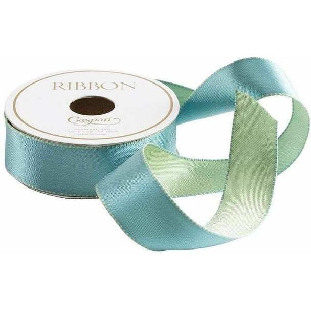 Reversible Satin Ribbons, Light Blue & Green