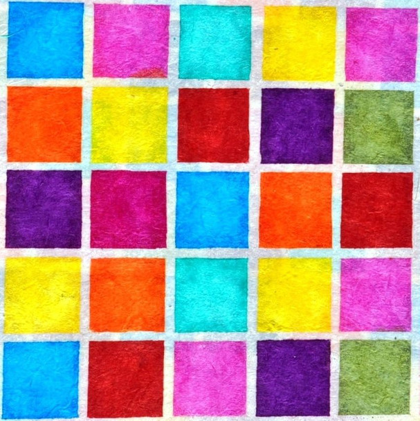 Lokta Paper, Batik Multi-Colored Squares
