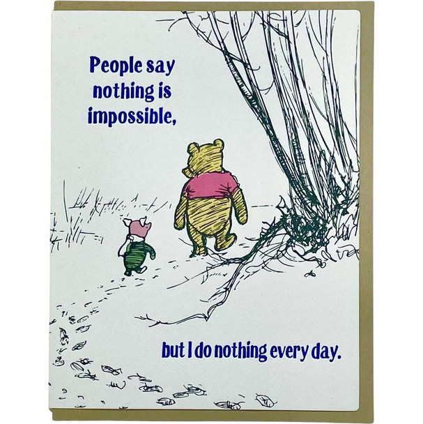 Pooh Nothing is Impossible Greeting Card