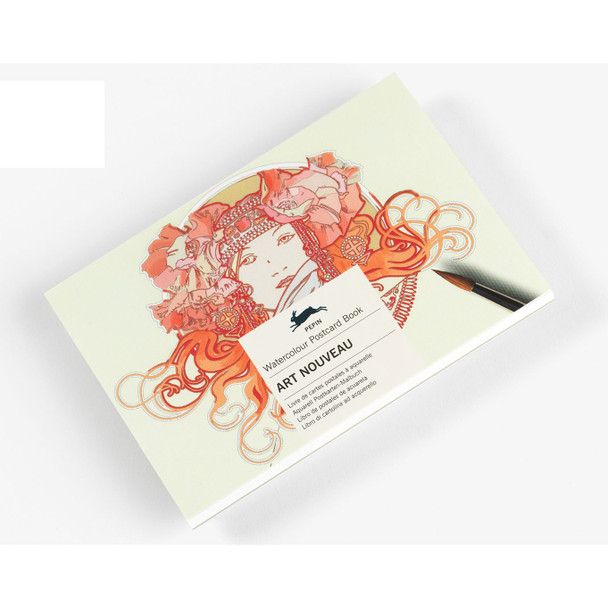 Postcard Watercolor Coloring Book, Art Nouveau