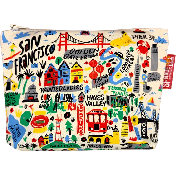 San Francisco Cartoon Map Pouch