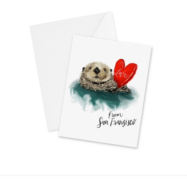 Love From SF Sea Otter Card