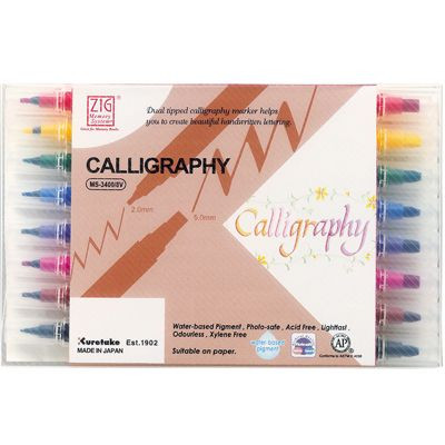 Zig Calligraphy Markers, Set of 8