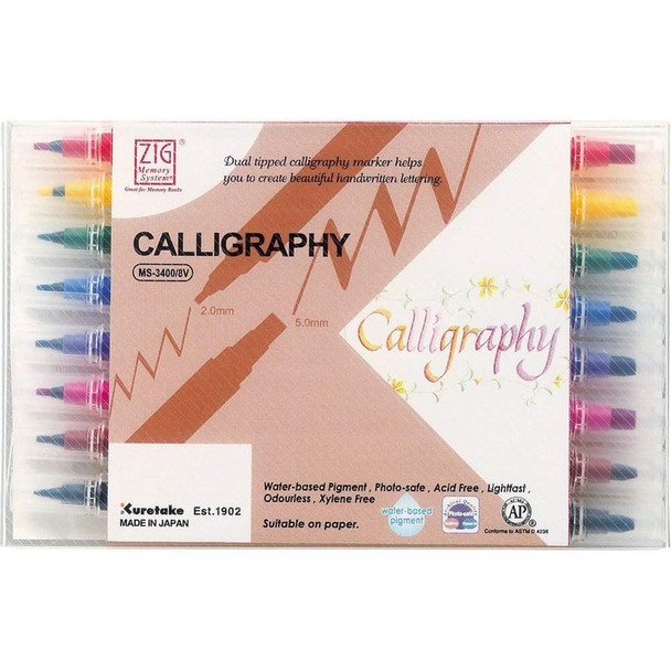 Zig Calligraphy Markers, Set of 8