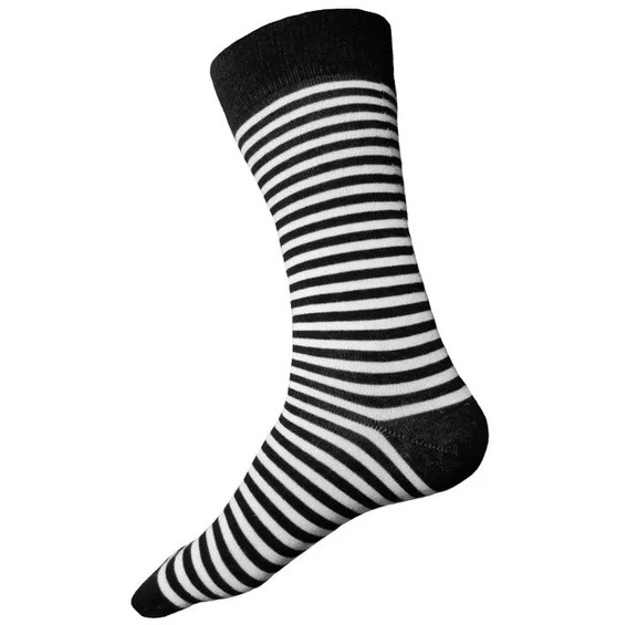 Stripe Socks, Black/Natural