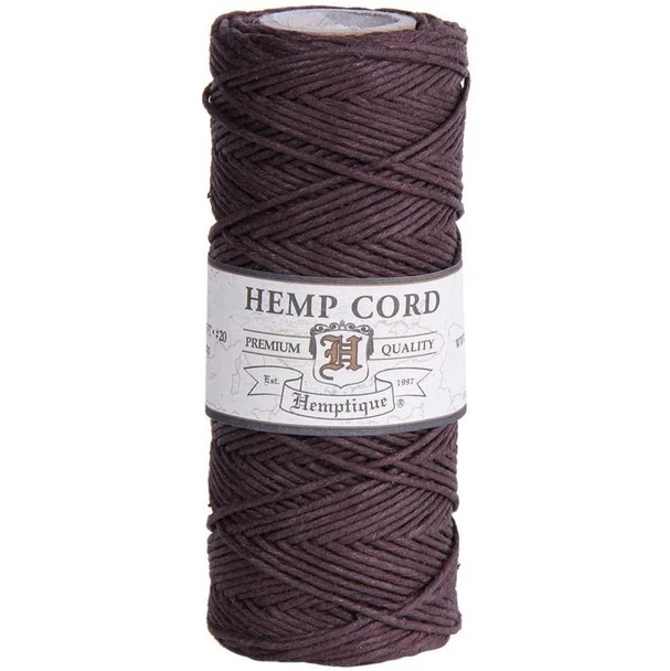 Hemp Cord, Dark Brown Spool 205'