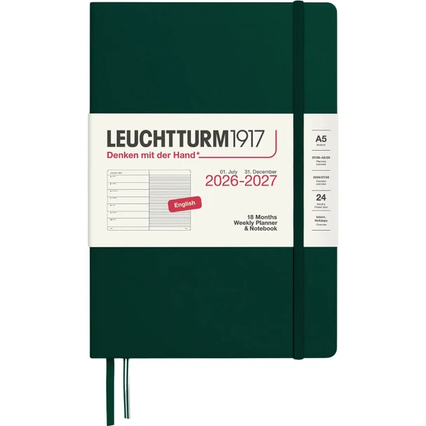 Leuchtturm 2027 18M Weekly Planner, 5.75" x 8.25"