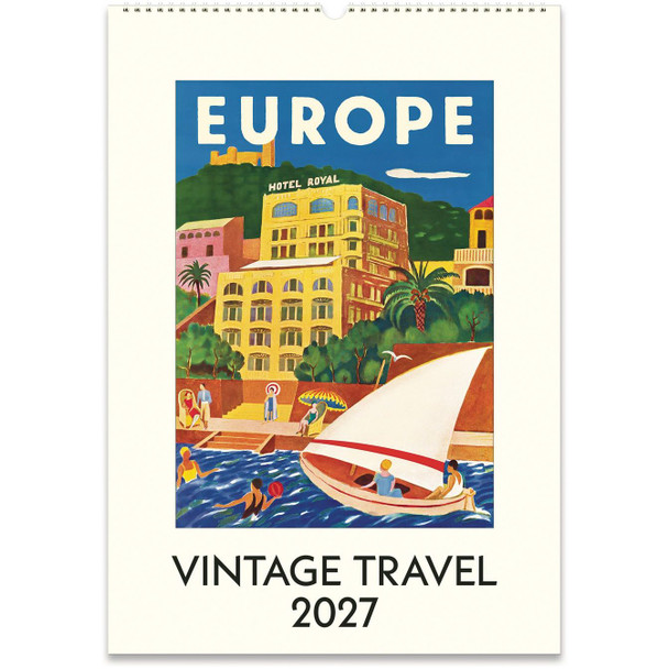 Cavallini 2027 Wall Calendar, Vintage Travel