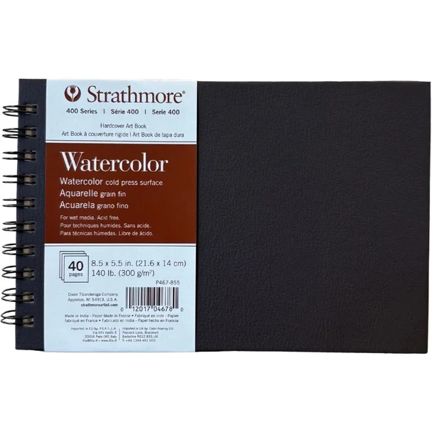 Strathmore 400 Series Watercolor Art Book, 8.5"  x 5.5"