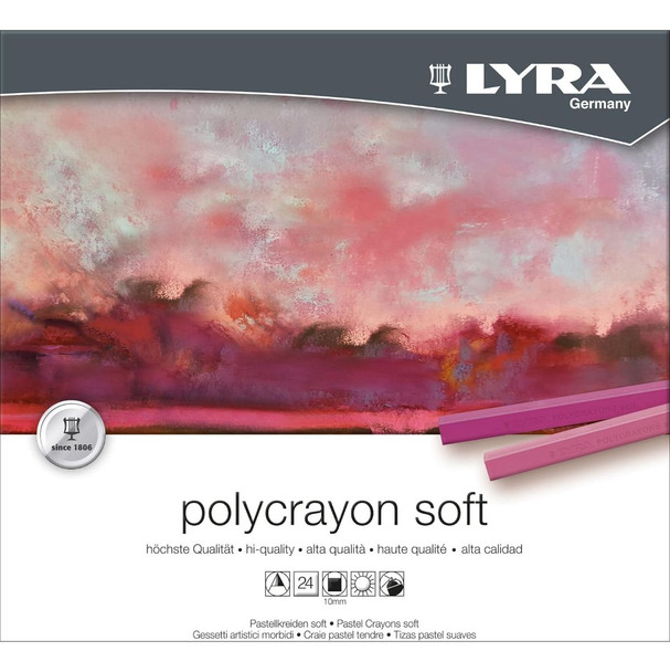 Lyra Polycrayons Soft Pastels, Set of 24