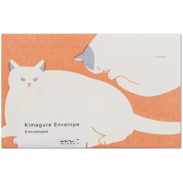 Midori Kimagure Cat Envelopes, Set of 8
