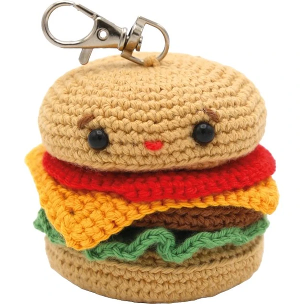 DIY Crochet Kit, Hamburger Charm