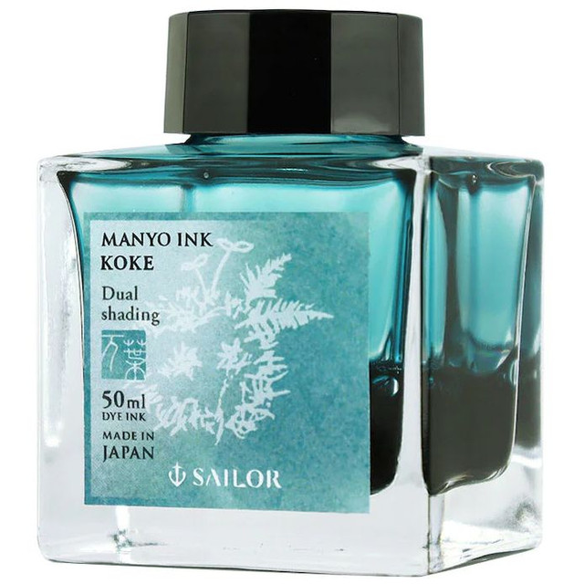 Sailor Manyo Tinte, 50 Ml Flasche, Farbe Hinoki (Blau-Grau) – Schattierende Tinte Für Federhalter & Kunst