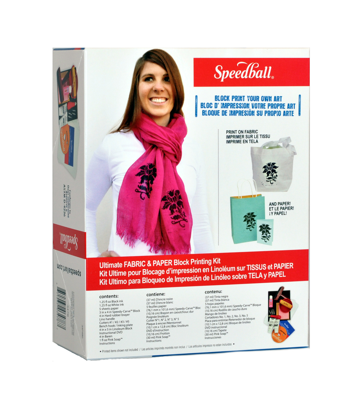 Speedball Fabric & Paper Block Printing 6-color 37ml Ink Set 
