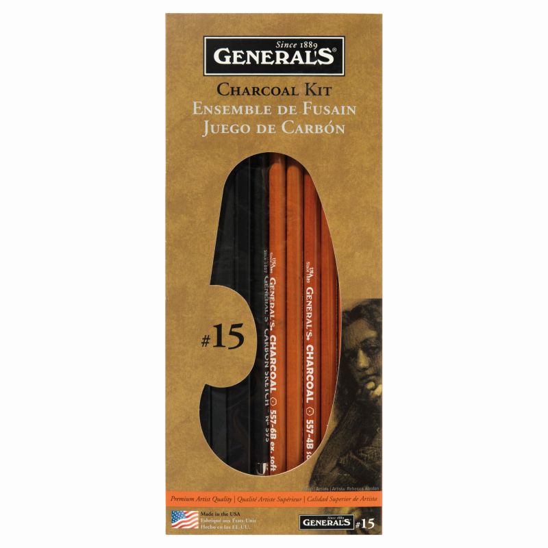 General Pencil Charcoal Pencil 2-Pack, 6B 