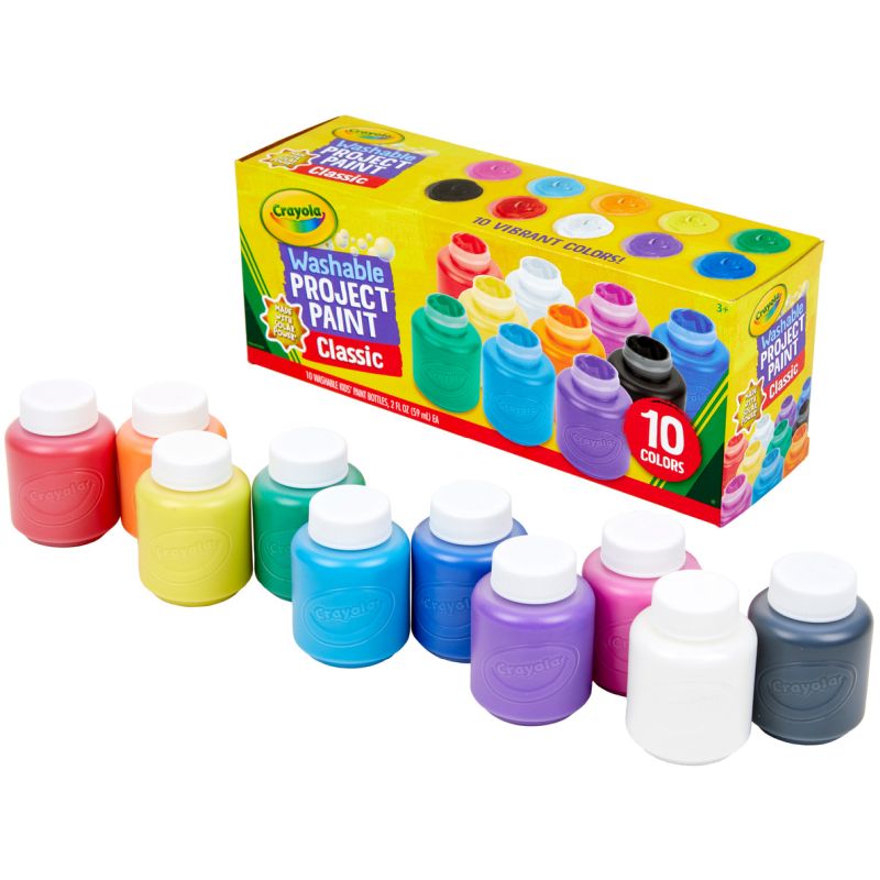 Crayola Washable Paint Set, 10 Colors FLAX art design