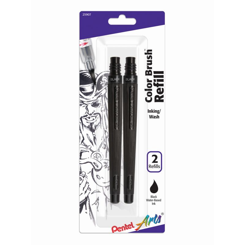 Pentel Colour Brush Pen - Refillable, Calligraphy, Manga - Choice of 18  Colours