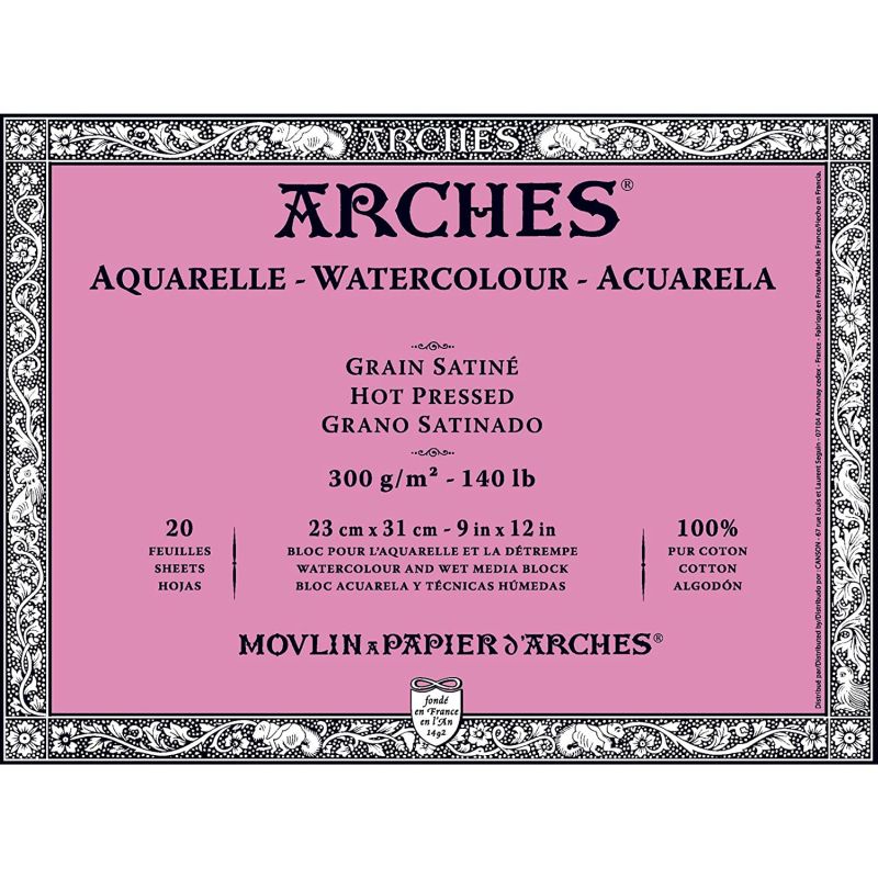 Arches Watercolor Paper Block, Hot Press, 11 x 14, 140 pound