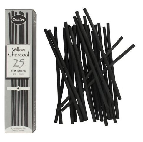 Coates Willow Charcoal 4 Extra Thick Sticks